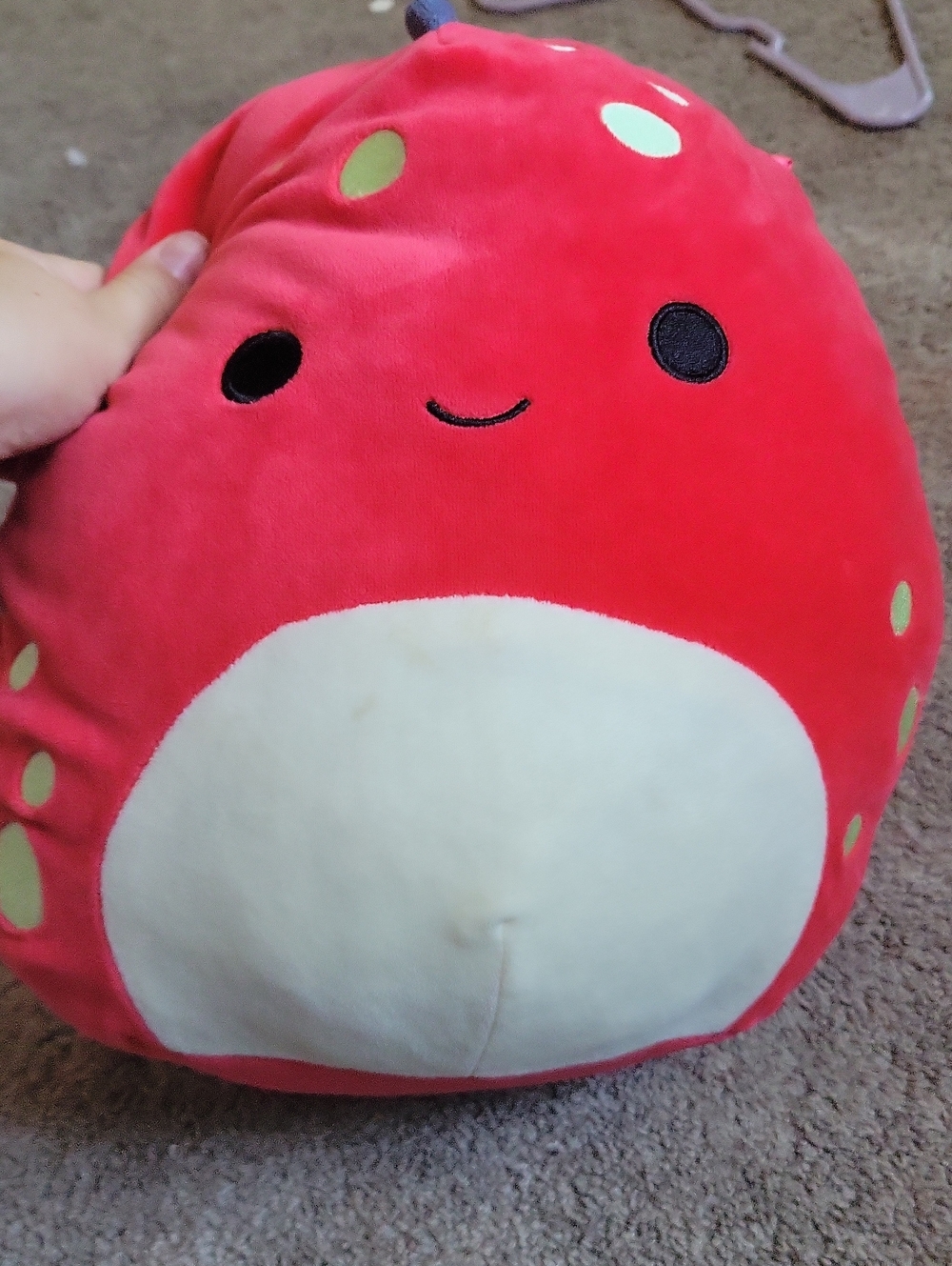 Red Mushroom Plush Buddy with Cream Belly - Soft Kids Stuffed Toy